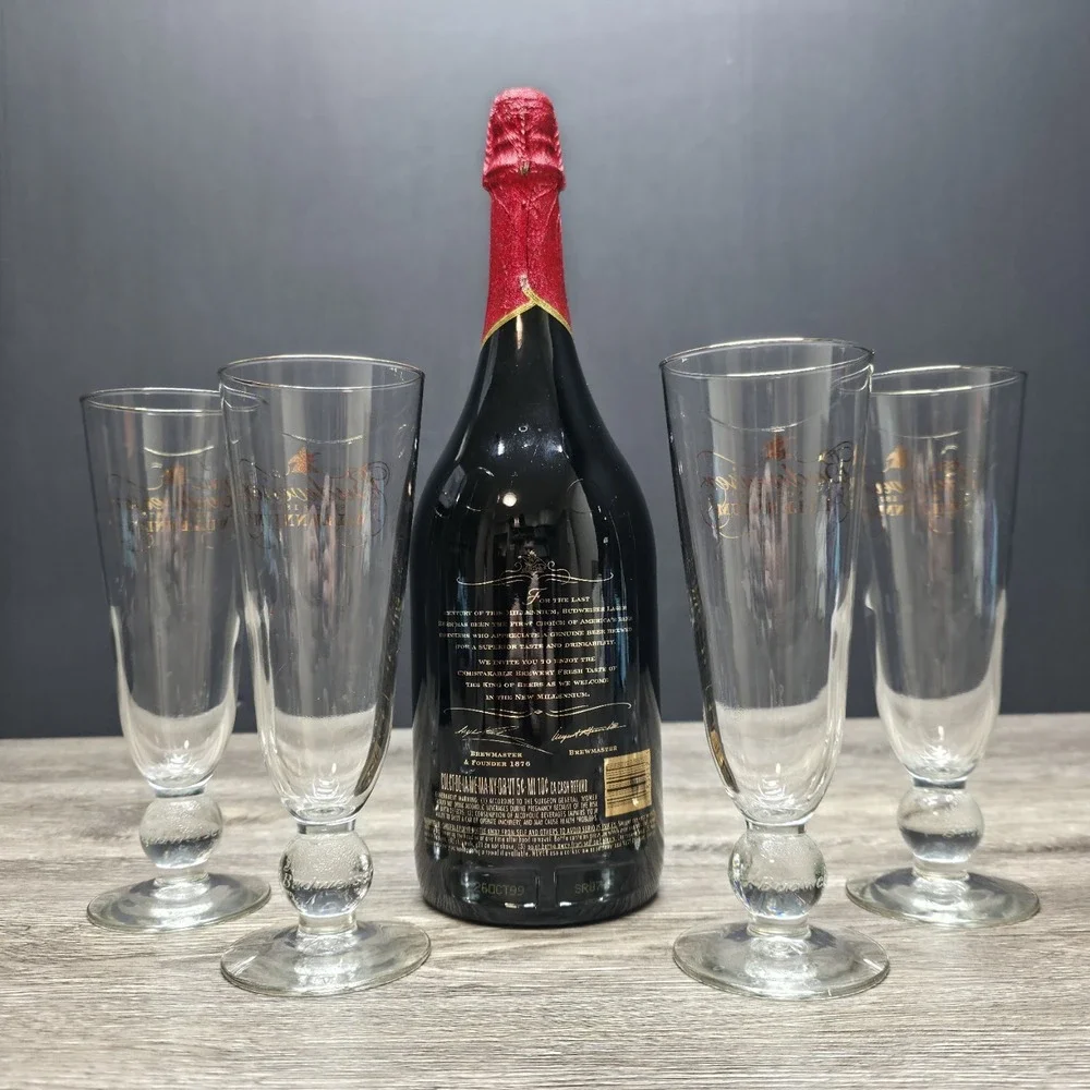 Budweiser Millennium Limited Edition Bottle Set W/4 Glasses